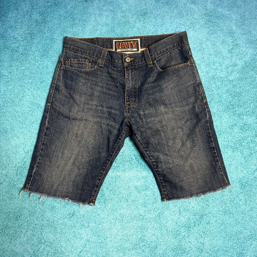 Vintage Levi's 511 Shorts Men's 34x11 The Original Jean Blue Skinny Cutoff Denim
